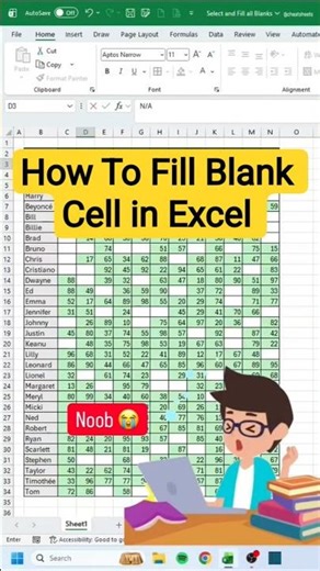 How to Fill Blank Cells in Excel ✨ || Excel Shortcuts videos #excel #exceltips #exceltricks