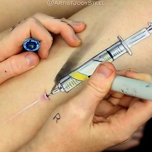 31K views · 1.1K reactions | Have you seen my disinfectant injection makeup leg drawing? | Jo Steel | Facebook