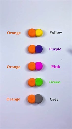 Let's Mixing Orange Clay with 5 Different Clay Colors 😍 #colormixing #painting #satisfying #artandcraft #art | Color Mixing Lab