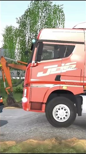 Spintires: MudRunner -Big cargo truck handling uneven speed bumps