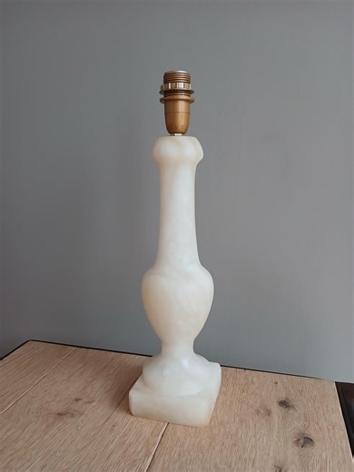 Large Lamp Base in Translucent Beige/yellow Alabaster With Veining. Height 36 Cm - Etsy
