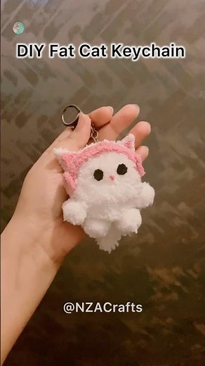 DIY Fat Cat Keychain (775) ASMR Tutorial #diy #gift #asmr #viral #shorts #usashorts