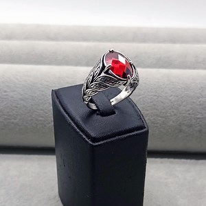 Handmade Sterling Silver Ring: Ruby, Garnet & Zircon Stone - Etsy