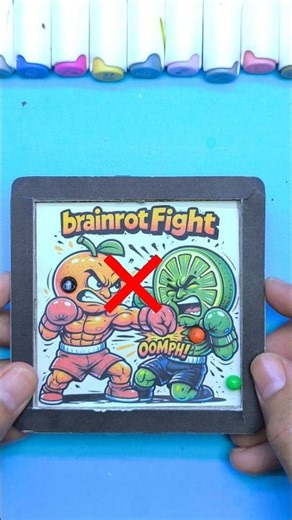 Brainrot's Muscled Fighting Cardboard Color Pinball #brainrot #craft