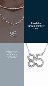 Keep that special number close to your heart. 🤍 Craft your unique necklace with our personalized 18k gold and diamond designs, and carry your cherished memories everywhere you go. | Simon G. Jewelry