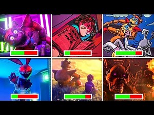 FNAF Security Breach - All ENDINGS With HEALTHBARS (Good, Bad, Best, Secret, & True Endings)