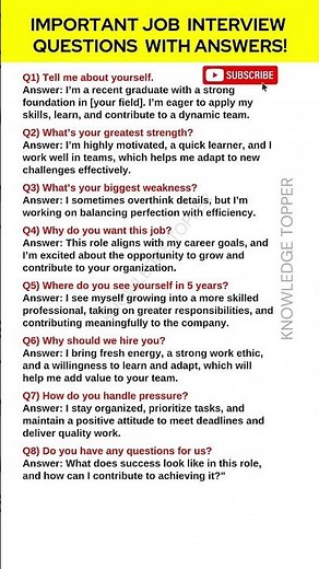 8 Most Important Job Interview Questions and Answers
