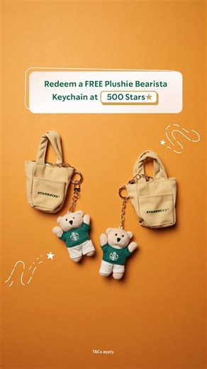 500 Stars = one very cute reward. 🌟🧸 Hit the target in your Starbucks Rewards Account and redeem the adorable Plushie Bearista Keychain, complete with its own mini paper bag pouch. 🥺 Available starting 23rd Feb 2026, while stocks last. 💚 #StarbucksMalaysia | Starbucks Malaysia