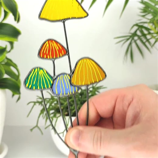 Brown Mushroom Stained Glass Art for Garden Decor. Perfect Gift for Biology Teacher and Plant Lovers. Housewarming and Last Minute Gifts - Etsy