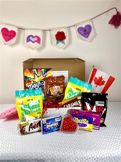 Canadian Valentine’s Day Snack Box | Canada Candy & Chocolate Gift | Homesick Care Package | International - Etsy