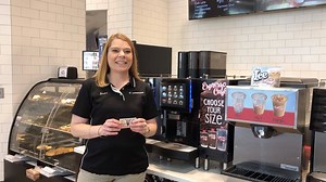 Jess is going to tell you about our rewards punch cards! You can use them on coffee, fountain drinks, and Icees - buy 9 drinks and get the 10th free! | Common Cents Stores