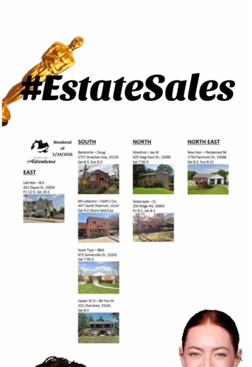 8 #Estatesales happening this weekend (1/23-1/25) in, around, and outside of #pittsburgh #pgh #pa #estatesale