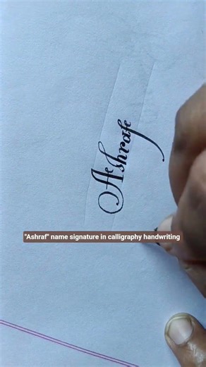 "Ashraf" name signature in calligraphy handwriting simple practice short #art#signature