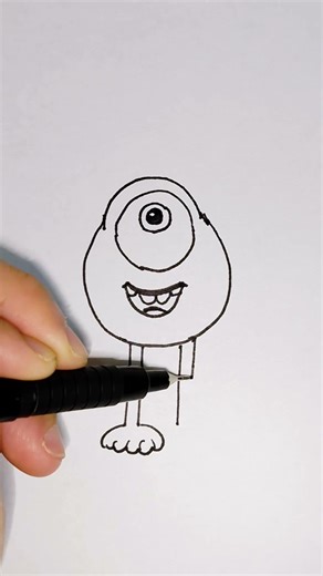 Mike Wazowski 👁️💚Monster Easy drawing #drawing #cartoon