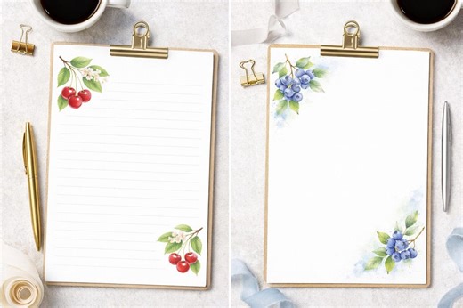Spring Fruit Themed Writing Paper (digital Download) - Etsy