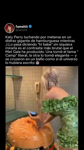 J.Lo pasando al lado de Katy Perry en un disfraz de hamburguesa es cine 😭