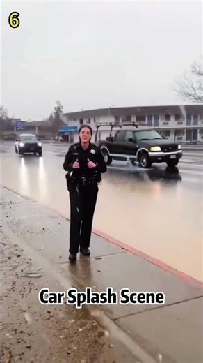 Car Splashing Water #Car💦😂Car Splash #WaterVortex#RainyDay#Joy#funny