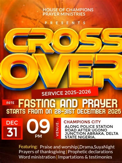 Crossover Service Announcement for New Beginnings in 2026