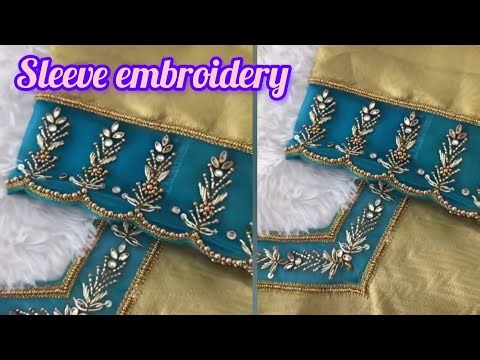 Hand embroidery design for blouse & kurti|aari embroidery with normal needle ✨