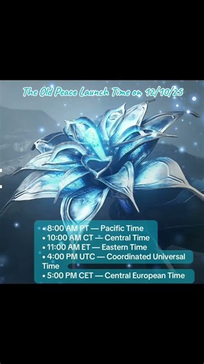 The Old Peace Launch Time on 12/10/25 #warframe #warframecommunity #warframetheoldpeace #fyp