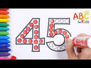 Find the correct name and connect it to the number | Learn how to count to 45 with lollipops