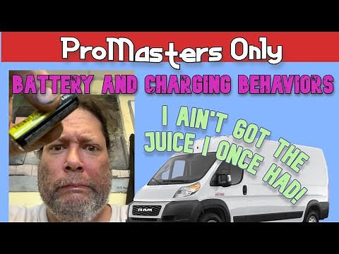Ram Promaster Battery and Charging Behaviors. Basic diagnosis if it's not charging. Alternator. Fun!