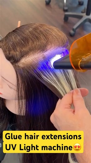 Glue hair extensions;UV light machine;very popular 🌹😍