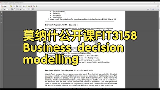 莫纳什公开课FIT3158 - Business decision modelling