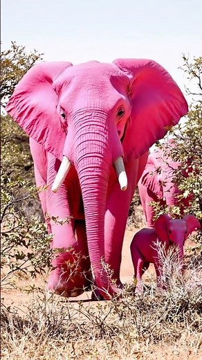 🐘✨ Pink Elephants in the African Bush! #Wildlife #Nature #viralvideo