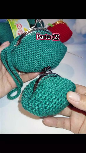 Tutorial parte 2 ,mini monedero a crochet, tejido con hilo acrílico de 3 hembras #tutorial #monedero #artesanias #crochettutorial #ganchillo