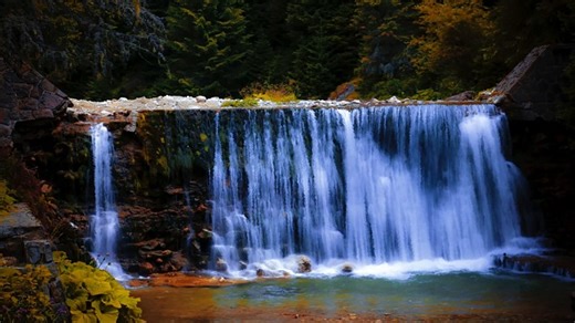 Nature, Waterfall, Background. Free Stock Video