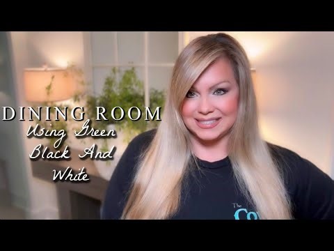 DINING ROOM AND COFFEE BAR DECORATING - USING GREEN BLACK AND WHITE!
