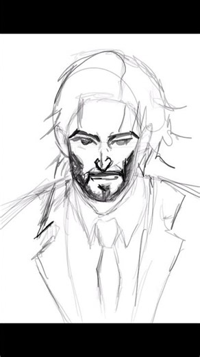 John Wick Rough Sketch Timelapse – Fast Drawing Process | #shorts
