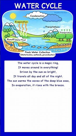 The Water Cycle Explained with Drawing & Poem for Easy Learning and School Projects #roshronrockzz