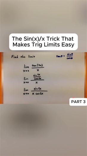 The Sin(x)x Trick That Makes Trig Limits Easy (3) #LearnOnTikTok #PhysicsTikTok #mathematics #calculus