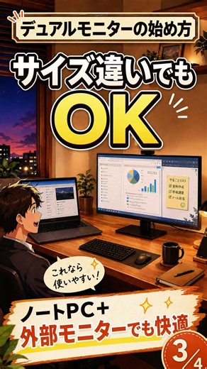 デュアルモニターの始め方｜デスク環境改善編 #pcトラブル #漫画 #パソコントラブル