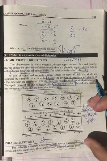 write two definition of electric polarization ? #physics #physicswallah #physicsclass