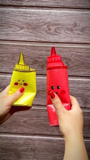 DIY sauce squishy with paper-ASMR squishy #diysquishy #papercraft #papersquishy #saucesquishy