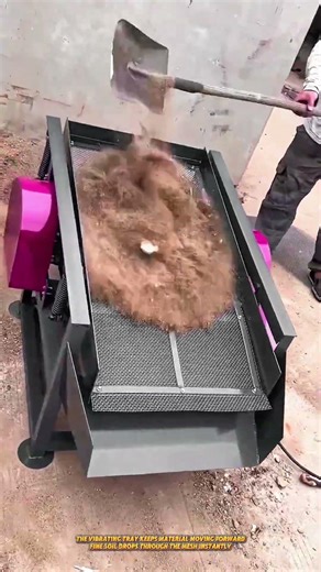Portable Vibrating Soil Sieve Separates Fine Earth from Stones in Seconds #machine #vibrationmachine