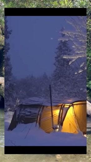 Camping in heavy snow with hot tent#camping #snowcamping #solocamping #wintercamping