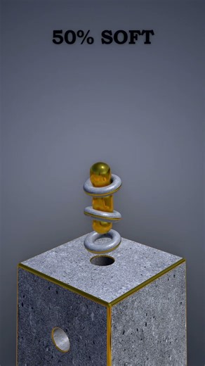 0% Vs 100% Cylinder Softbody Simulation in Blender #satisfying #cylinder