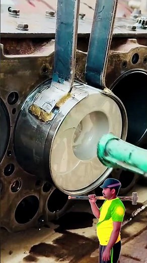 The Heavy Hitter: Giant Diesel Piston Installation! 🛠️ #pistoninstallation