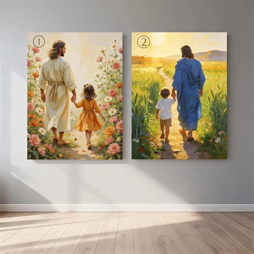 Jesus and Kids Paint by Numbers Kit, Christian Family DIY Painting Kit, DIY Canvas Art, Handmade Gifts for Beginners, Walk With Jesus Art - Etsy