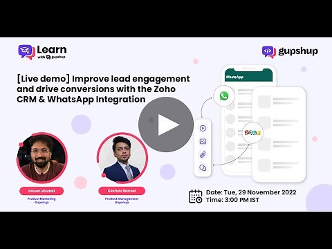 [Live demo] Zoho CRM + WhatsApp Integration | Learn with Gupshup E4