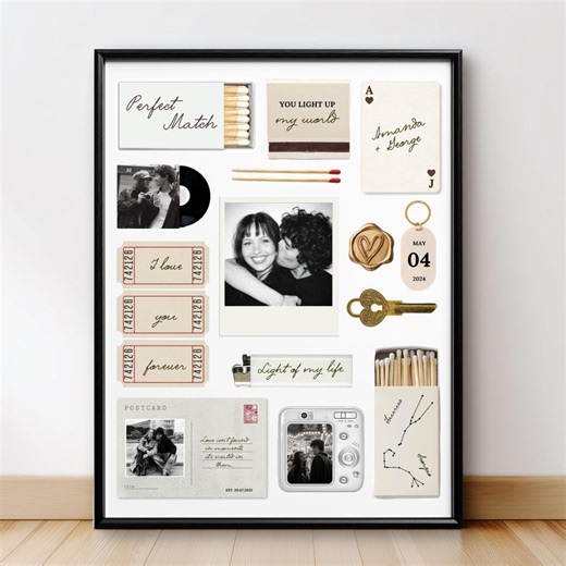 Editable Matchbook Template, Blank Matchbox Template, Custom Matchbook Art, Anniversary Gift , Printable Wall Art, Gift for Her - Etsy