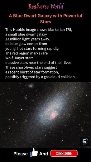 Hubble Reveals a Blue Dwarf Galaxy with Powerful Stars | Markarian 178 #spacefacts #spaceexploration