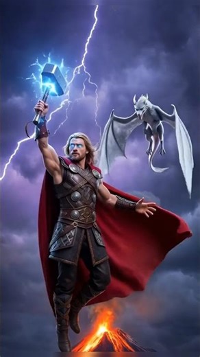 God of Thunder vs Glass Dragon ⚡🐉 #thor #dragon #viral