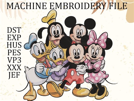 Mickey and Friends Embroidery Design (instant Download) - Etsy