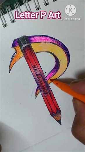 #How To Draw A Creative Letter 'P' Pencil Art ✏️✨#shorts #shortvideo #art
