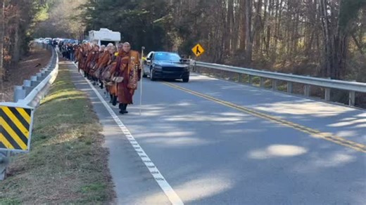 Our Cn2 Crew got some footage of the Walk for Peace by the Buddhist Monks on their 120 day, 2300 mile journey from Texas to Washington DC. They passed through Fort Lawn on their way to Rock Hill today (Tuesday 1/13/25) in their effort to spread message of peace, love, kindness & compassion across America! | CN2 News